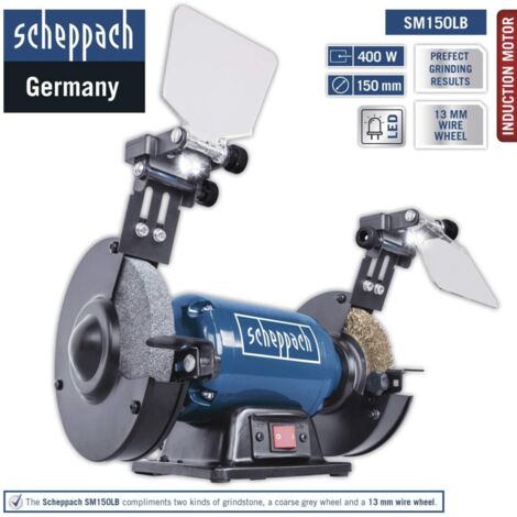 Scheppach SM150LB 150mm Electric Bench Grinder / Polisher - 230v