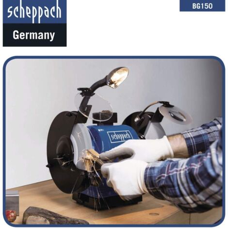 Scheppach BG150 150mm Bench Grinder Inc. Worklamp 230 V