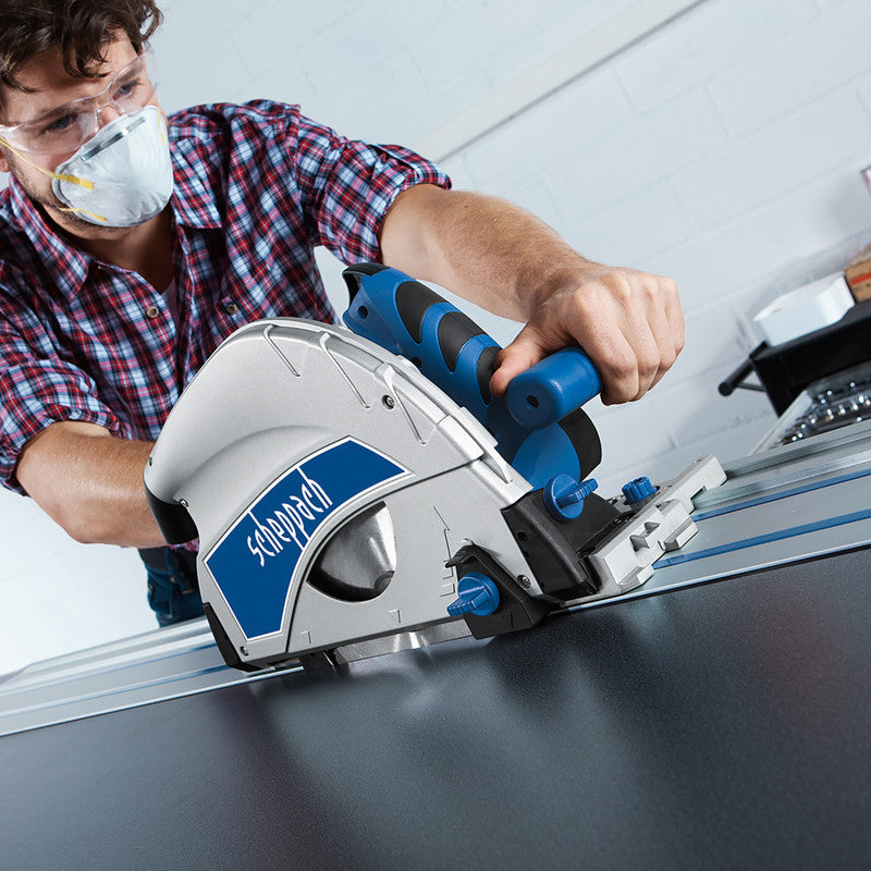 Scheppach PL75-P1 1600W 210mm Plunge Saw + 1 X 1400mm Guide Rail 230V