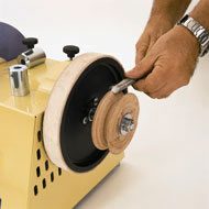 Scheppach Tiger Profiled Leather Honing Wheel - 89490705 - Poolewood
