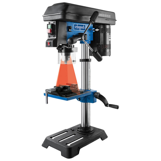  Scheppach DP16SL 550W 16mm 5 Speed Bench Drill With X Laser And Machine Vice 230V